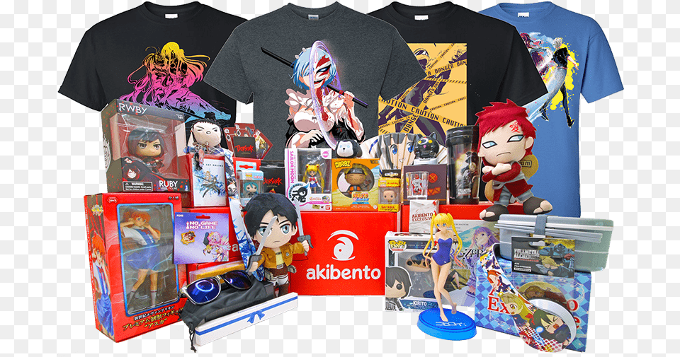 Akibento Epic Anime Monthly Subscription Box Cartoon, T-shirt, Publication, Comics, Clothing Png