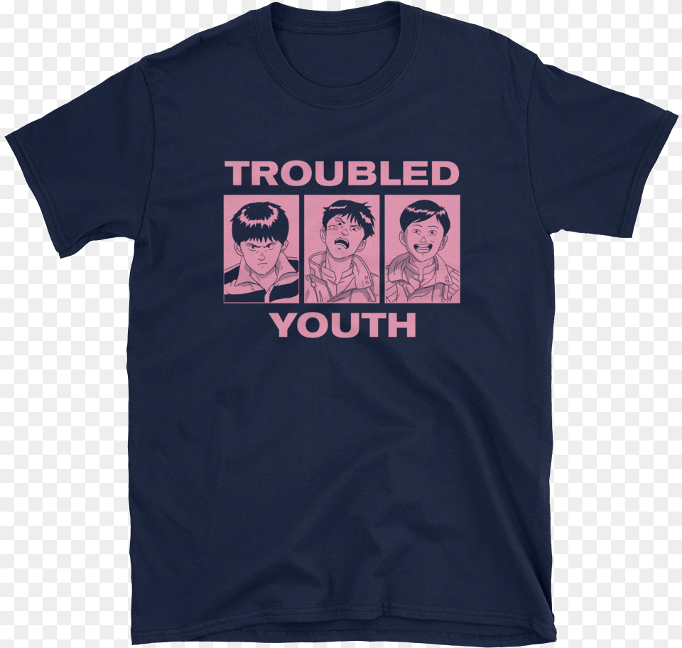 Akira Troubled Youth Navy National Technical Honor Society T Shirt, T-shirt, Clothing, Person, Man Png Image