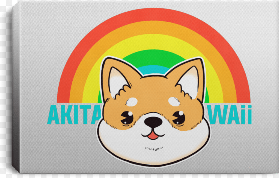 Akita Kawaii Premium Landscape Canvas Cartoon, Mat, Sticker, Animal, Canine Free Png
