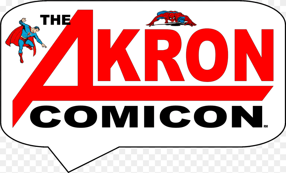 Akron Logo Akron Comic Con, Person, Sticker Free Png