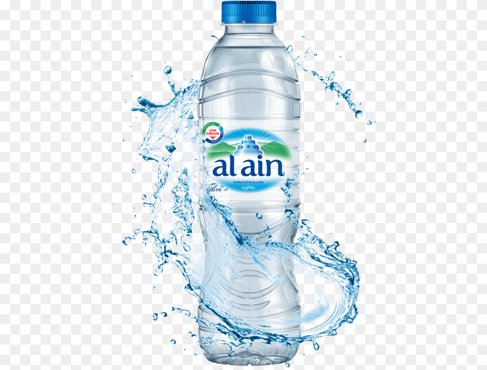 Al Ain Water Background Water Splash, Beverage, Bottle, Mineral Water, Water Bottle Free Png Download