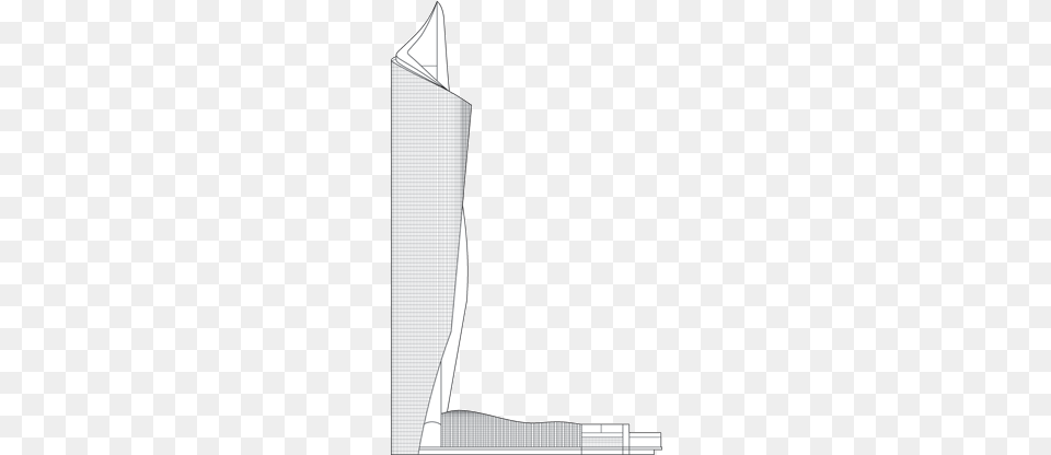 Al Hamra Tower Outline Al Hamra Firdous Tower Structure Ppt, Vehicle, Transportation, Sailboat, Boat Png