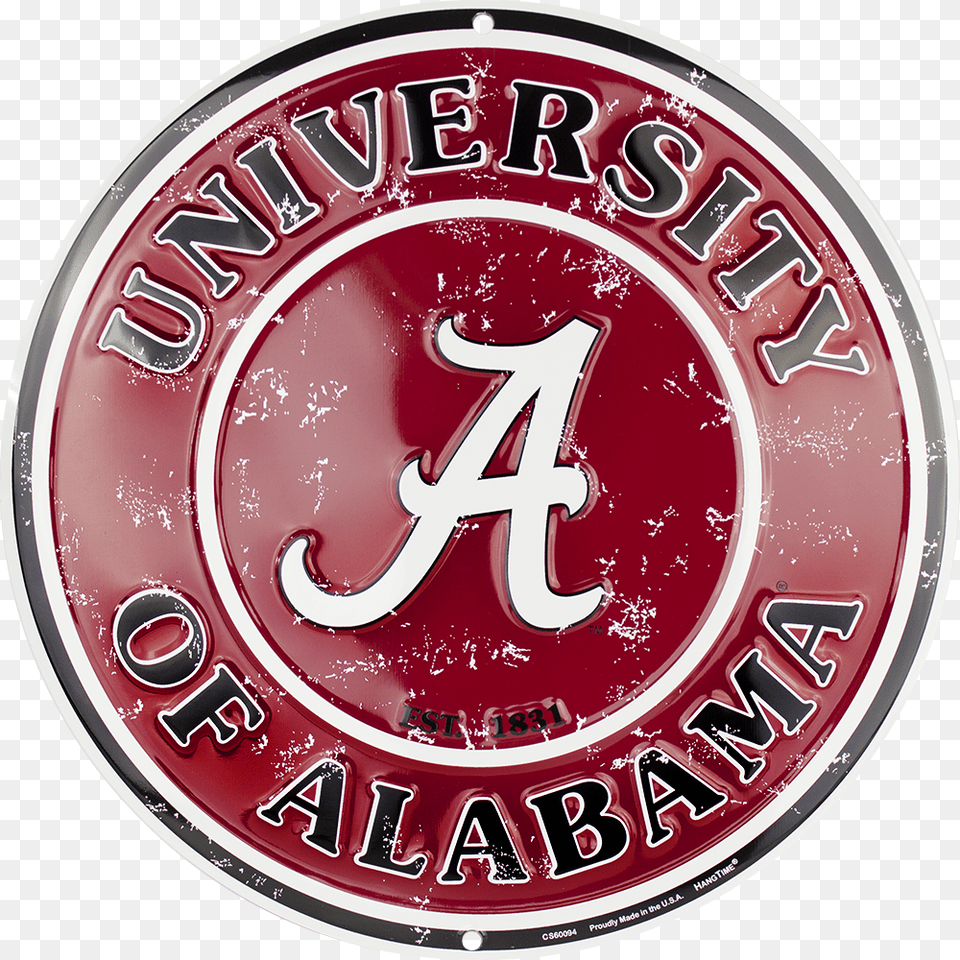 Alabama Crimson Tide Circle Sign Alabama Football Sign, Logo, Emblem, Symbol, Can Free Png