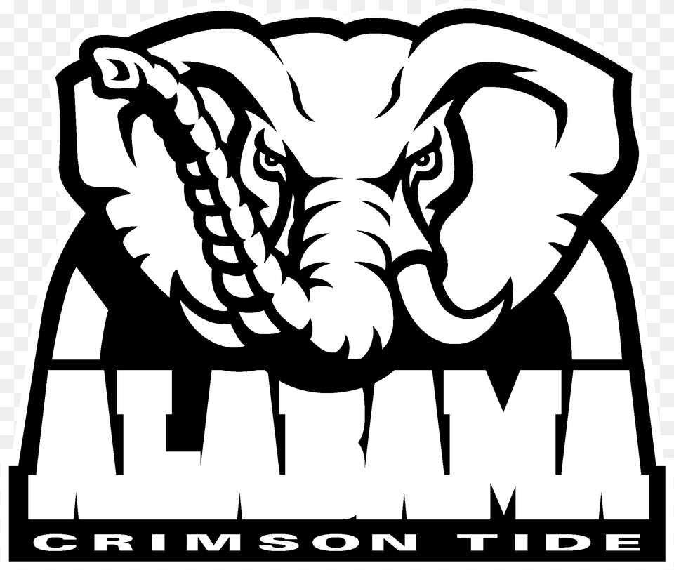 Alabama Crimson Tide Logo Black And White Alabama Football Coloring Sheet, Stencil, Face, Head, Person Free Transparent Png