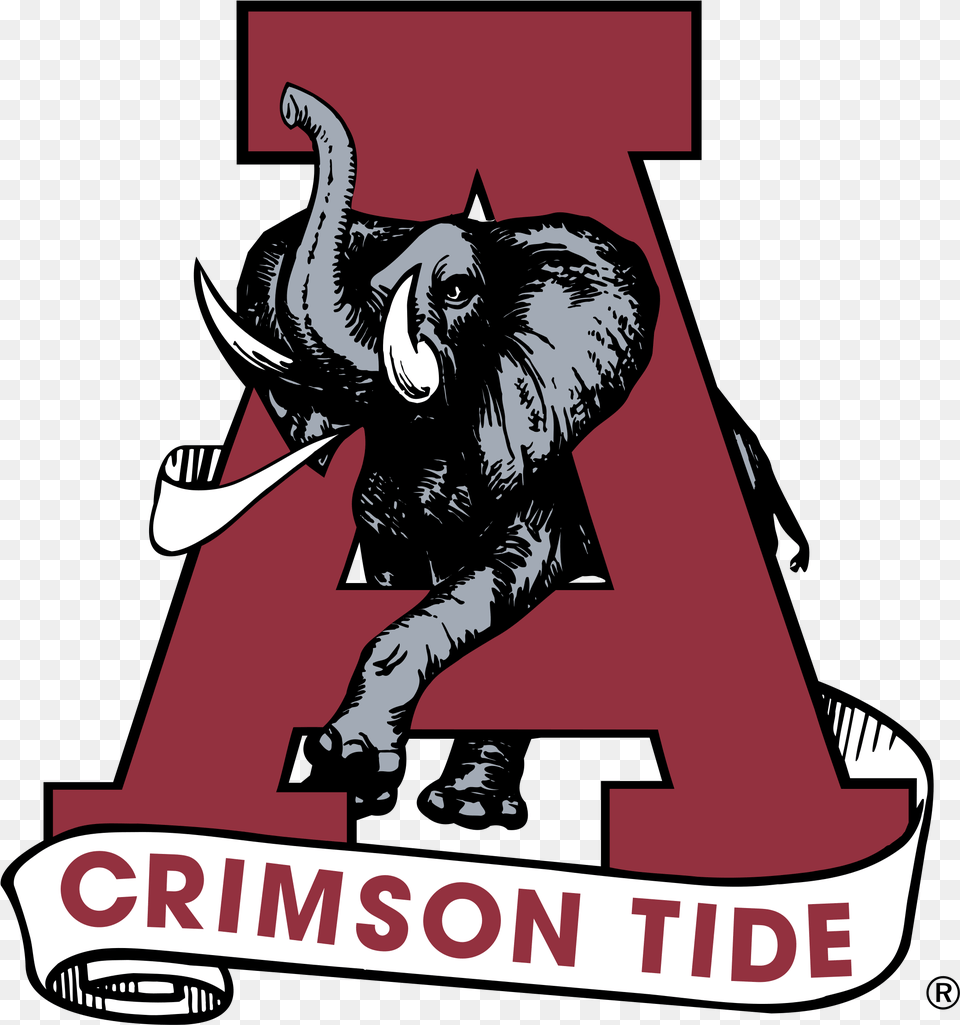 Alabama Crimson Tide Logo Alabama Crimson Tide Old Logo, Animal, Elephant, Mammal, Wildlife Free Transparent Png