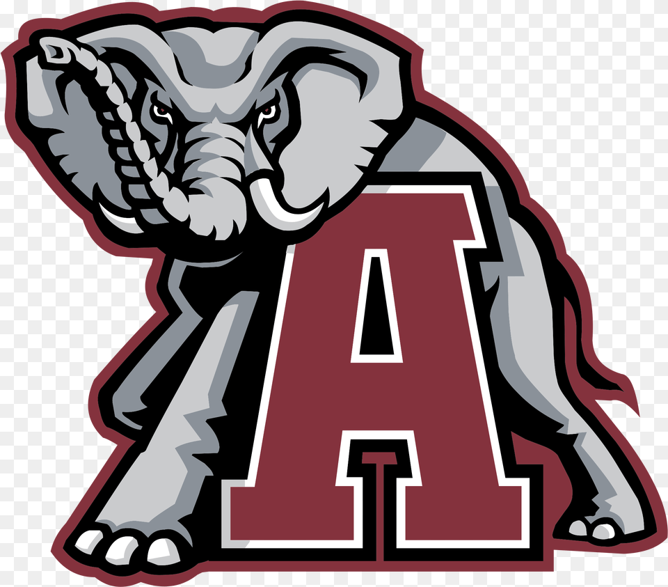 Alabama Crimson Tide Logo College Logos, Animal, Elephant, Mammal, Wildlife Free Transparent Png
