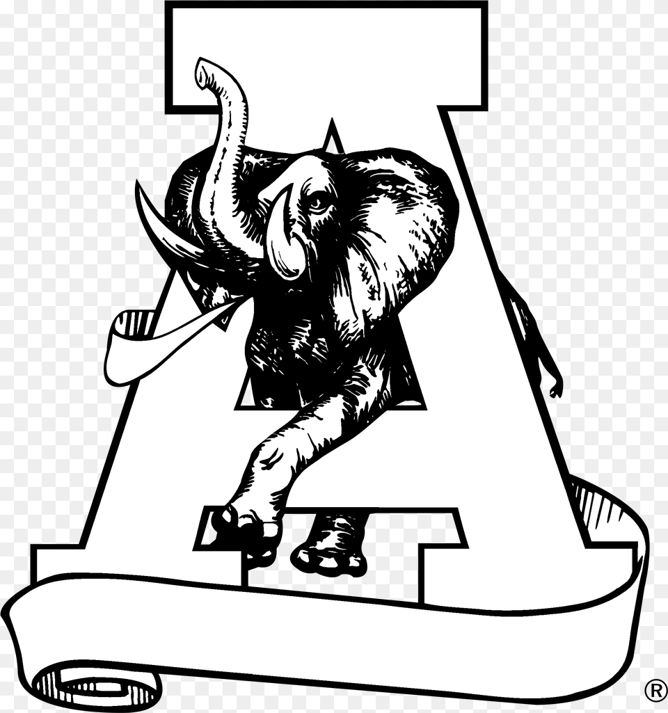 Alabama Crimson Tide Mascot Logo, Stencil, Adult, Female, Person Free Png