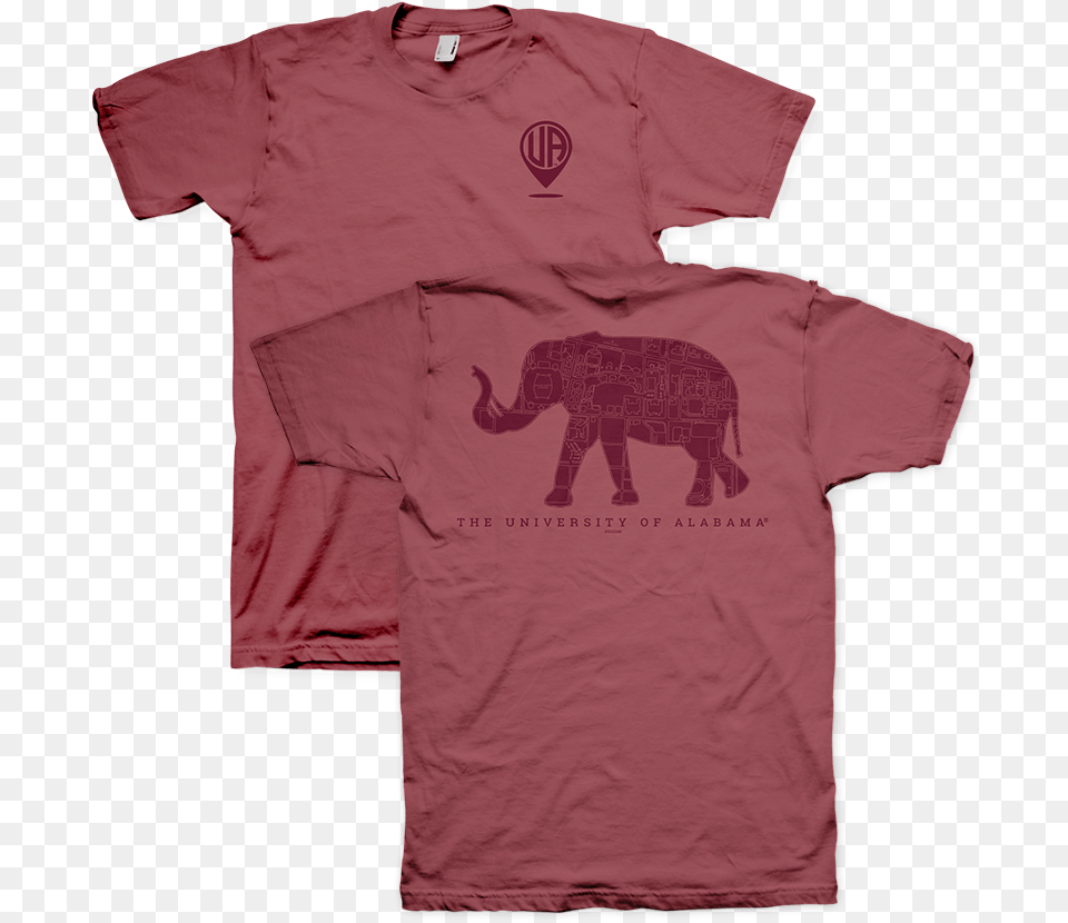 Alabama Elephant Campus Map Bama T Shirts, Clothing, T-shirt, Shirt Free Png Download