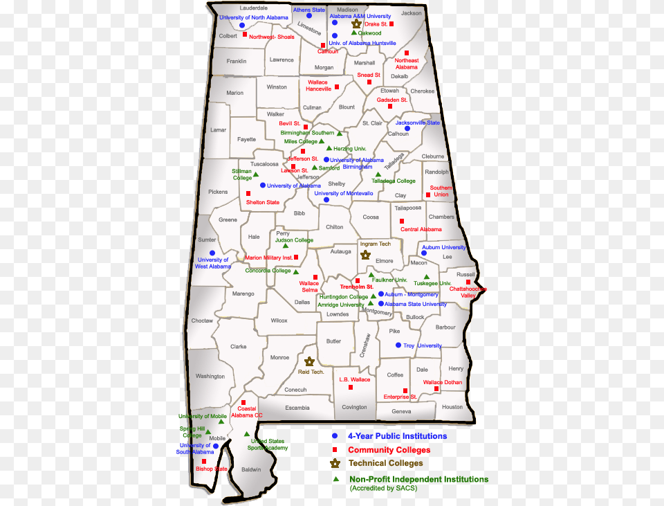 Alabama Institution Map Map Of Alabama, Chart, Diagram, Plan, Plot Free Transparent Png
