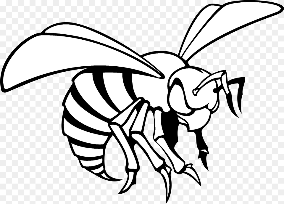 Alabama State Hornets Logo Black And White Alabama State University Hornet, Animal, Bee, Insect, Invertebrate Free Png Download
