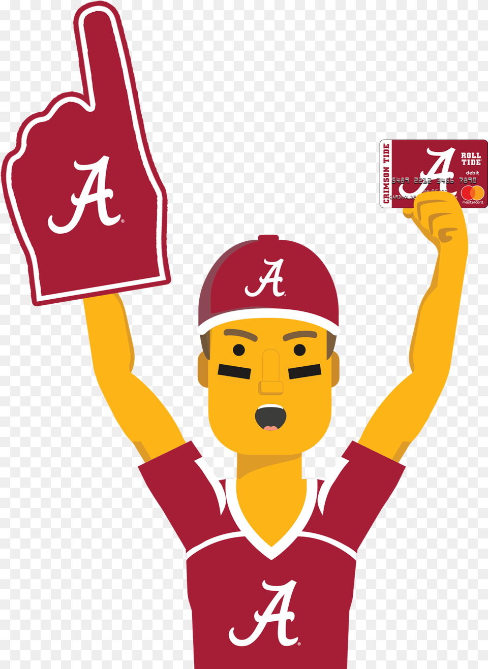 Alabama Ultimate Fan Holding The Alabama Crimson Tide Alabama Crimson Tide, Cap, Clothing, Hat, Baby Png Image