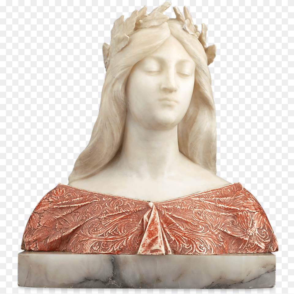 Alabaster And Onyx Bust By G Sculpted Marble Hair, Art, Adult, Female, Person Png
