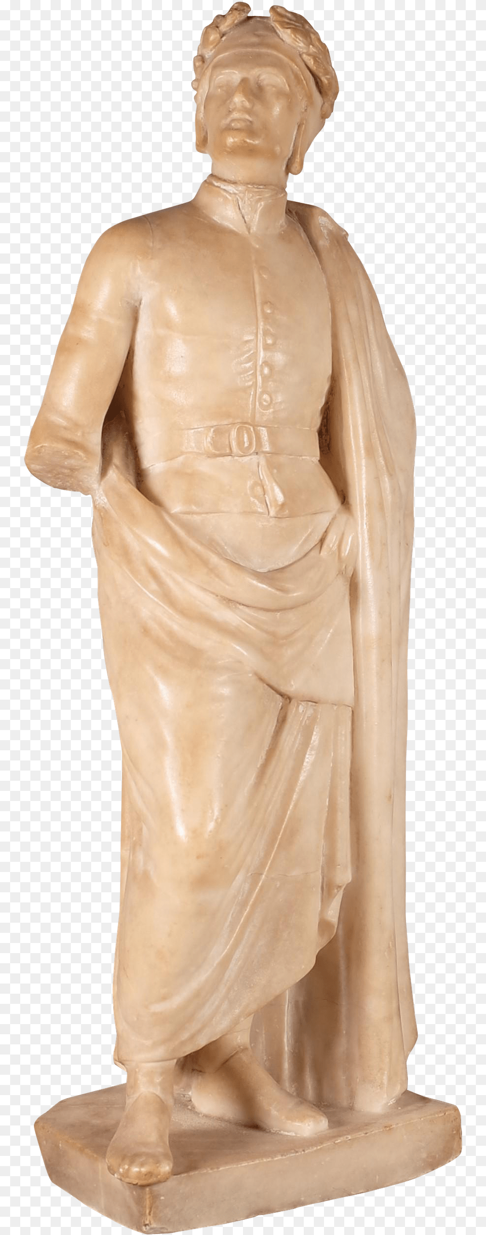 Alabaster Model Of Classical Roman Figure In Cloak Statue, Adult, Male, Man, Person Png Image