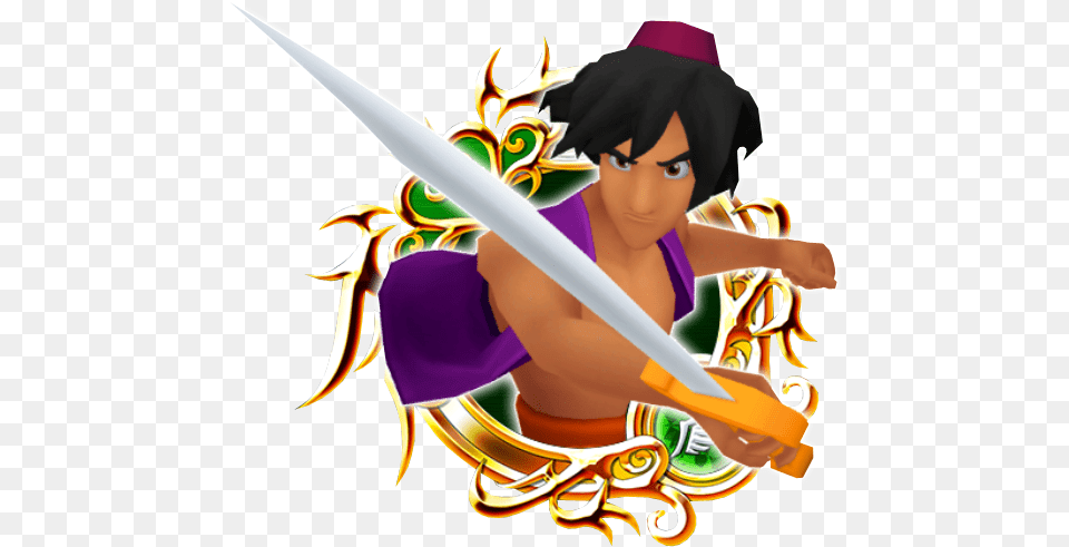 Aladdin Kingdom Hearts Unchained X Medal Art, Weapon, Book, Comics, Sword Free Transparent Png
