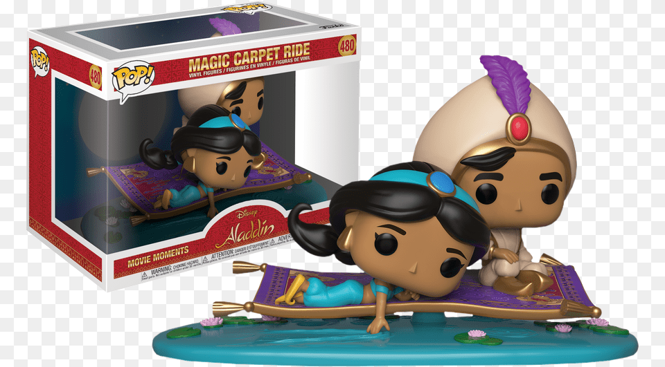 Aladdin Movie Moments Aladdin And Jasmine Magic Carpet Magic Carpet Ride Funko, Figurine, Baby, Person, Face Free Transparent Png
