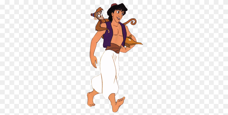 Aladdin With Abu On His Shoulder, Adult, Female, Person, Woman Png Image