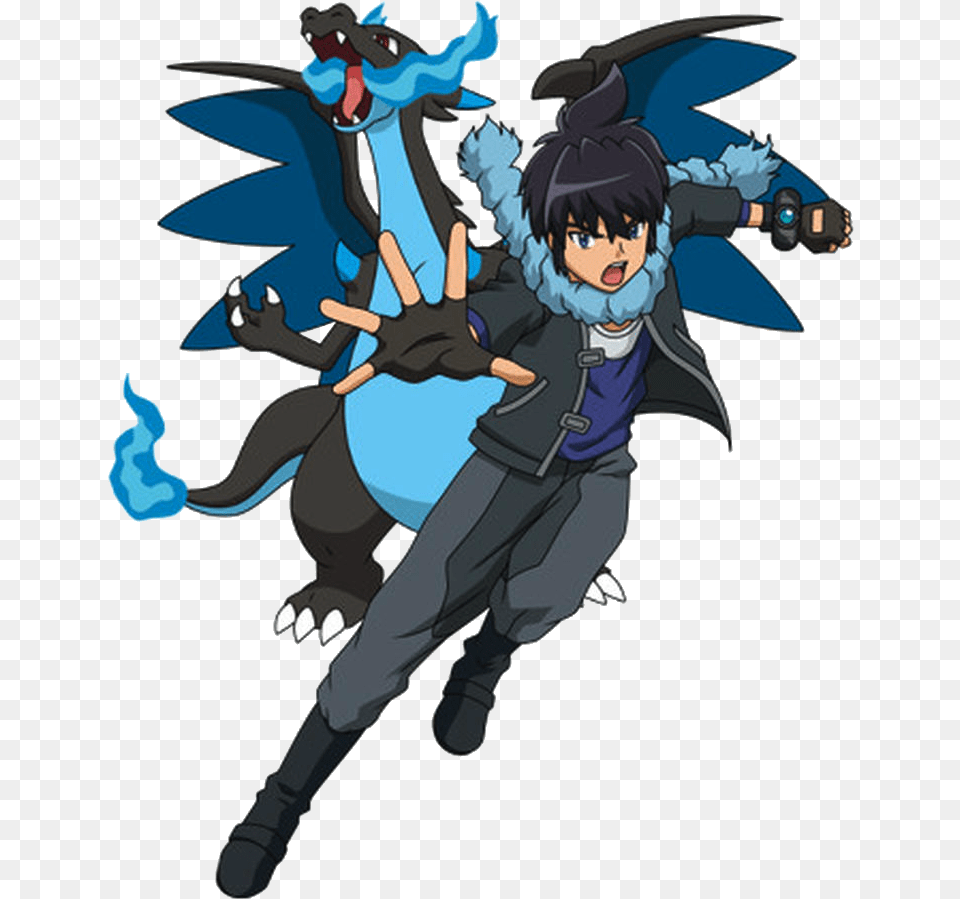 Alain And Mcharizard X Pokemon Alain And Mega Charizard, Book, Comics, Publication, Baby Png