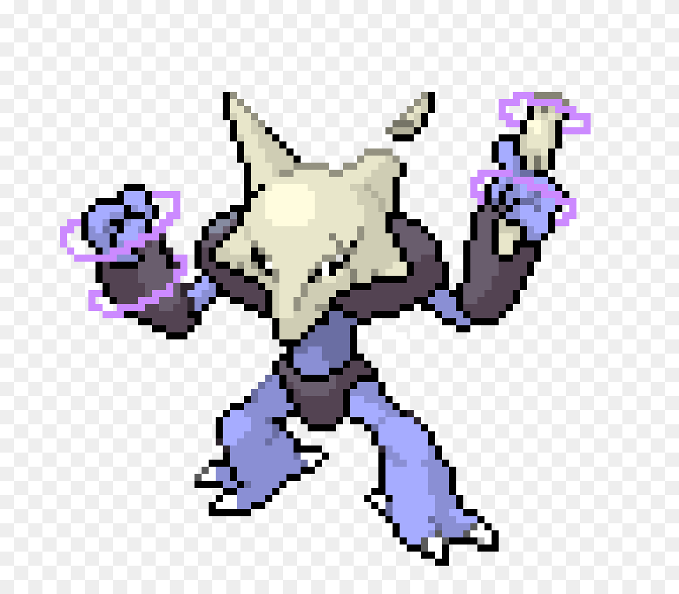 Alakazam Ghost Type Variant Pixel Art Maker, Purple Png