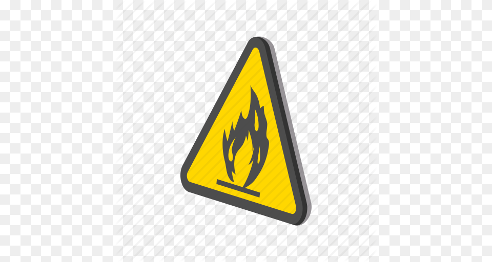 Alarm Cartoon Caution Danger Flame Flammable Sign Icon, Symbol Png