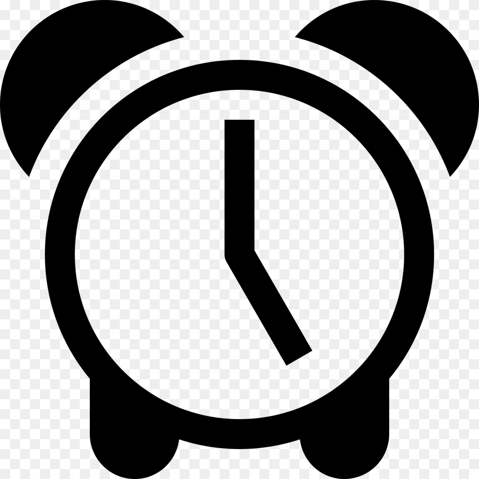 Alarm Clock, Gray Png