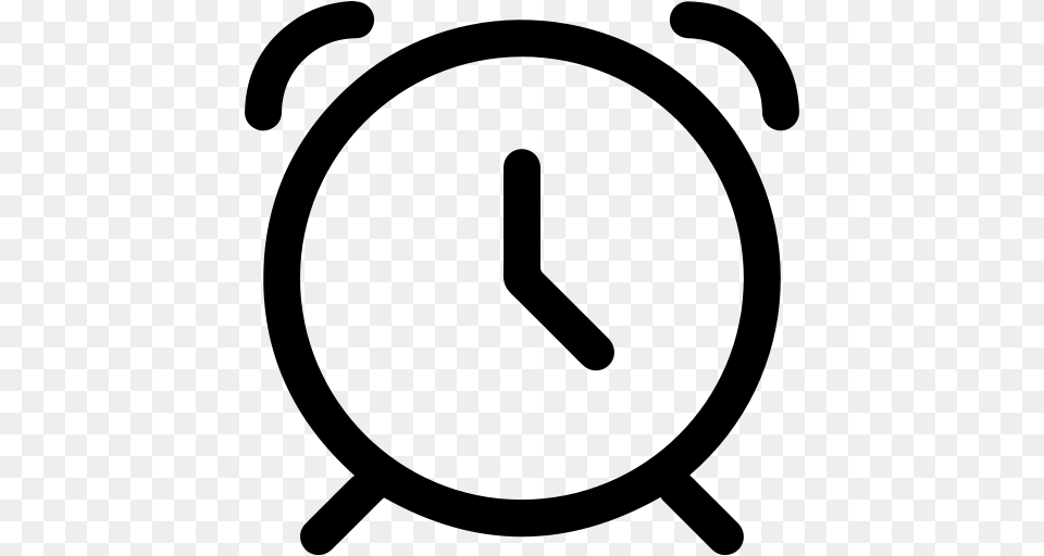 Alarm Clock Clock Timekeeper Icon With And Vector Format, Gray Free Png Download