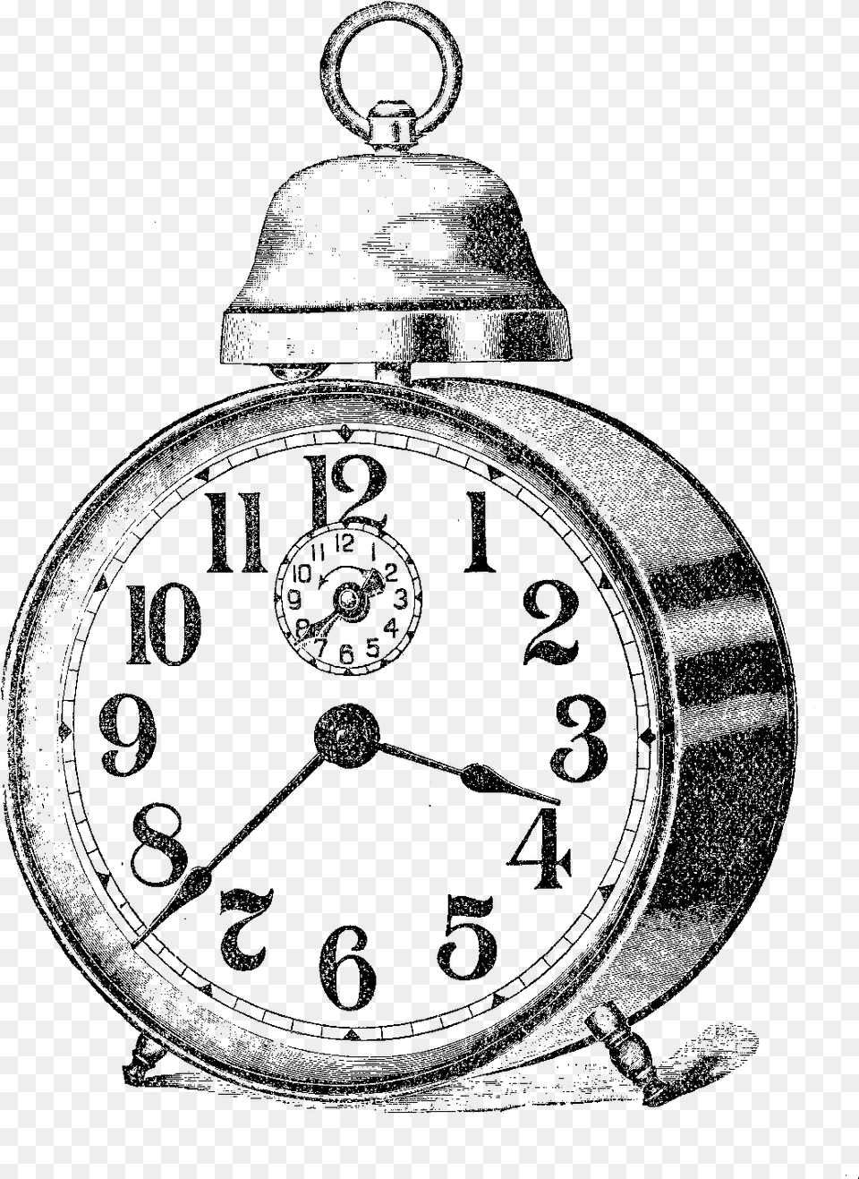 Alarm Clock Illustration Digital Vintage Clock Illustration, Alarm Clock, Person Png Image