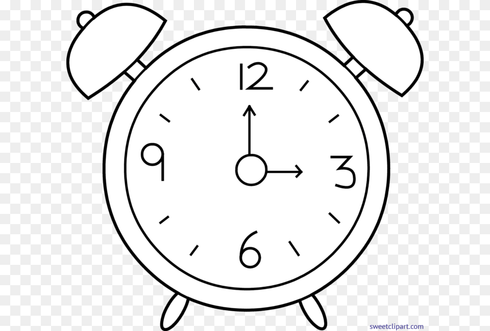 Alarm Clock Lineart Clip Art, Alarm Clock, Analog Clock Png Image
