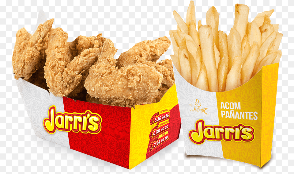 Alas X 5 Con Francesa Jarris Jarris, Food, Fried Chicken, Nuggets, Fries Png