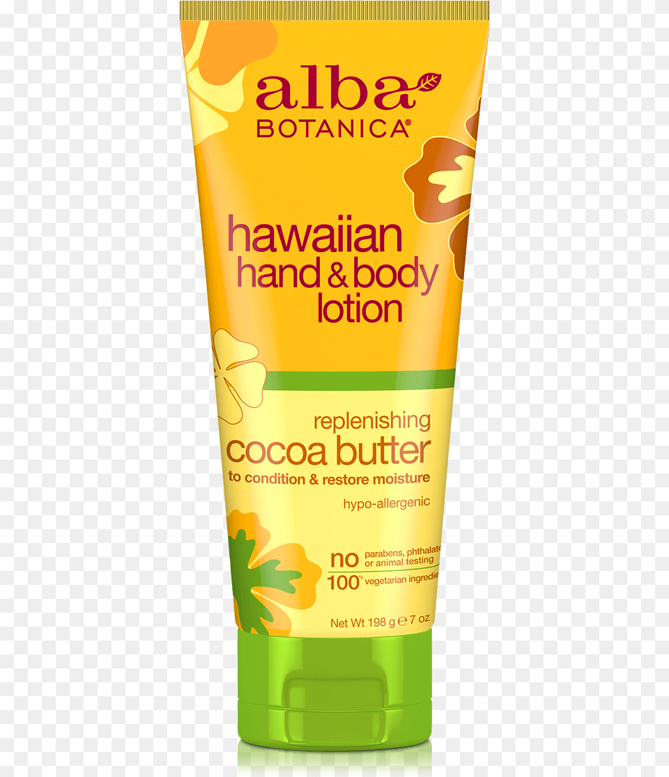 Alba Botanica Hawaiian Cocoa Butter Hand Amp Body, Bottle, Cosmetics, Sunscreen, Lotion Png Image