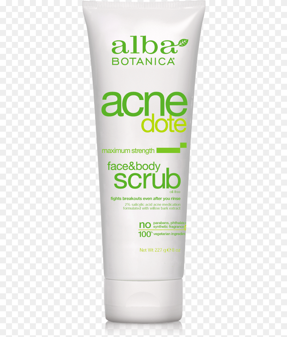 Alba Botanica Natural Acnedote Face Amp Body Scrub, Bottle, Cosmetics, Lotion, Sunscreen Free Png