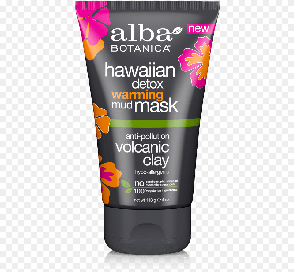 Alba Hawaiian Detox Warming Clay Cleanser, Bottle, Cosmetics, Sunscreen, Lotion Png