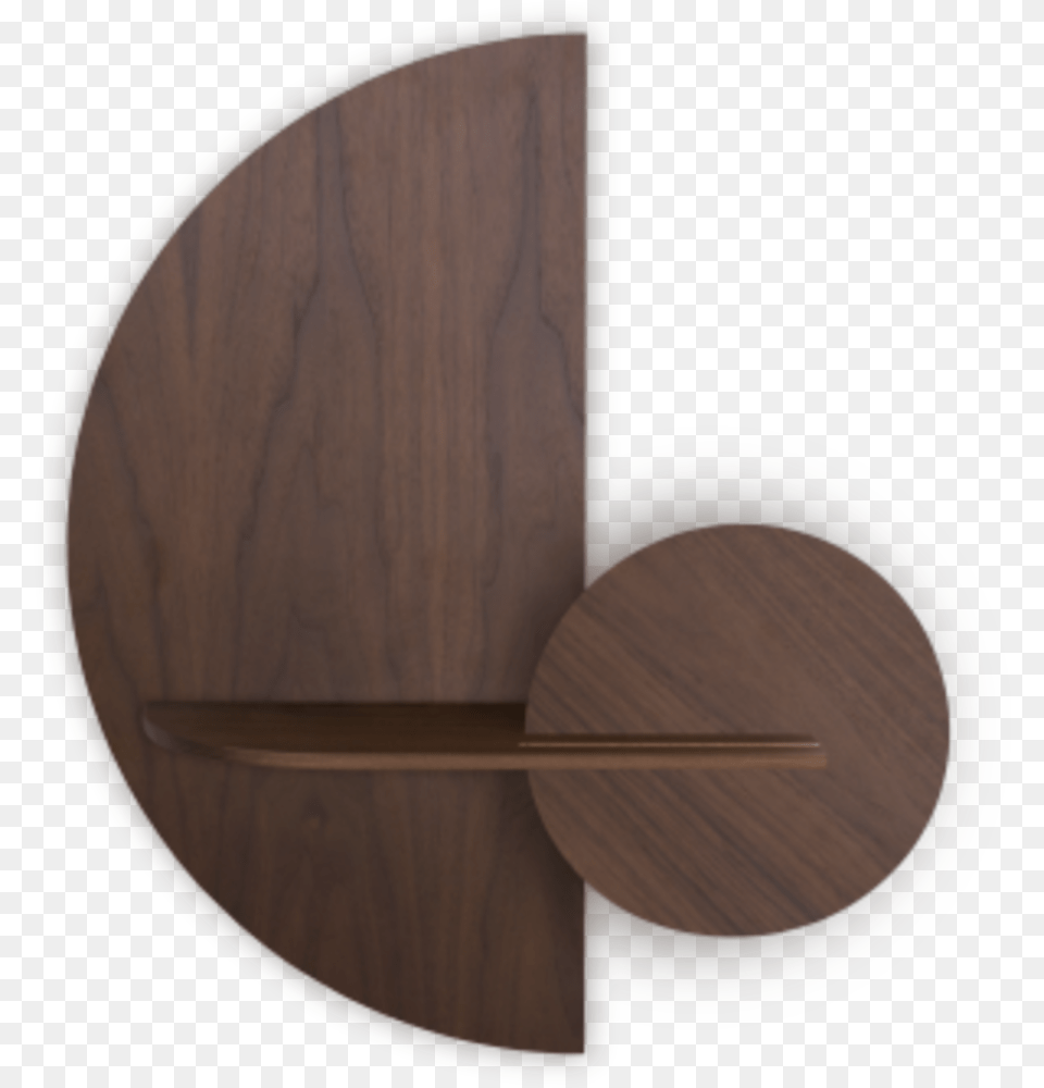 Alba M Walnut Semi Circle Walnut Shelf And Round Plywood, Wood, Hardwood, Furniture Free Png