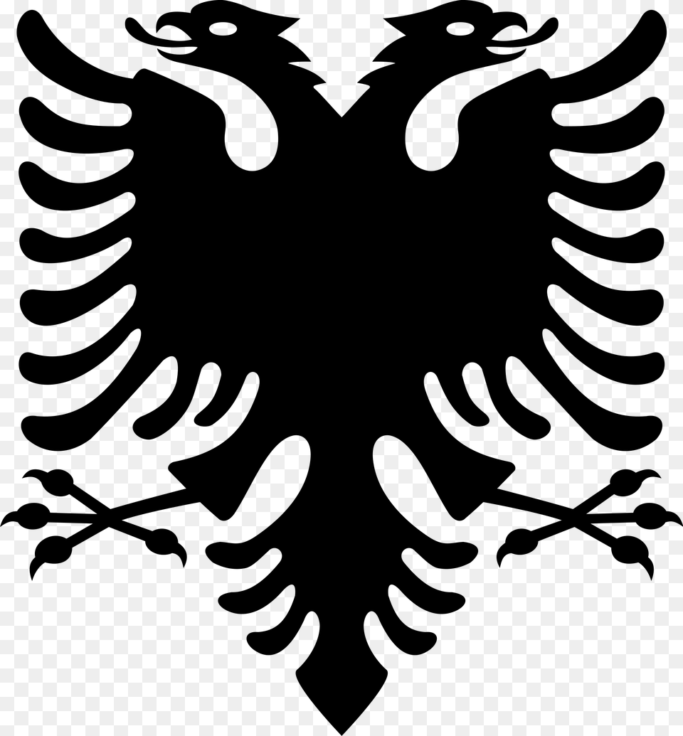 Albanian Flag Symbol, Gray Free Png