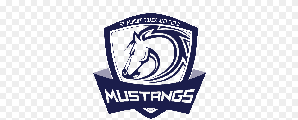 Albert Mustangs Track And Field Club Intense Muscular Horse Head Sticker, Logo, Symbol, Emblem Png Image