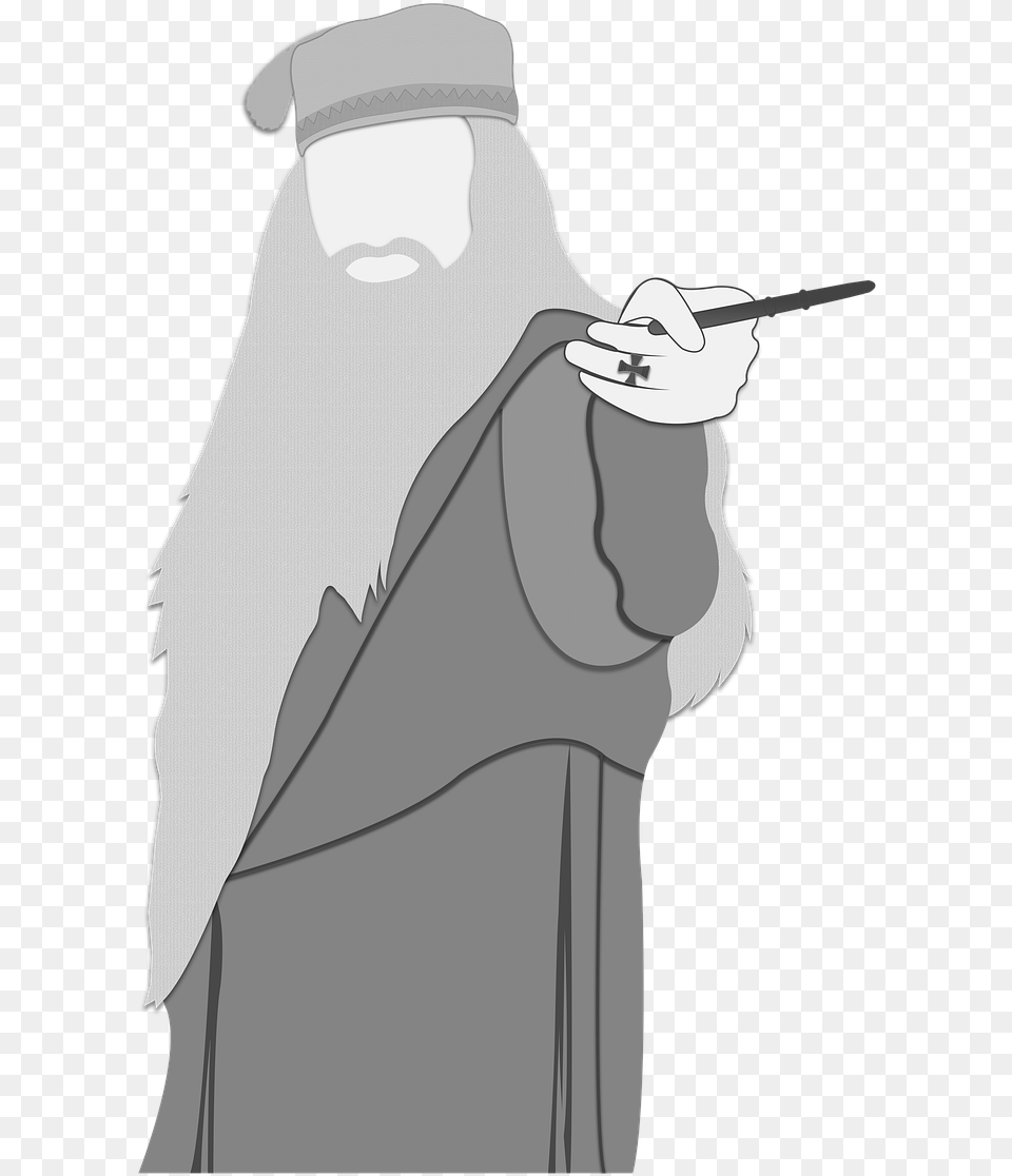 Albus Dumbledore Clipart Albus Dumbledore Black And White, Fashion, Adult, Female, Person Free Png