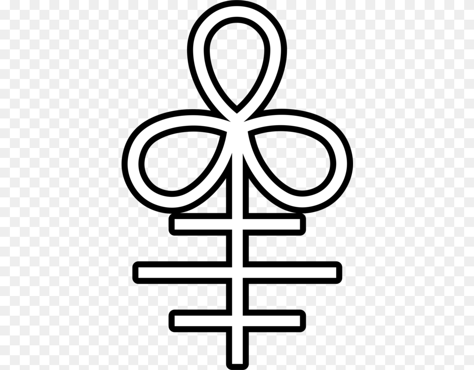 Alchemical Symbol Cross Ankh Clip Art Satanic Cross Transparent, Stencil Free Png Download
