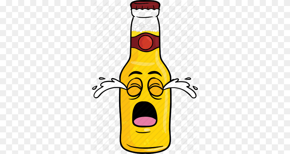 Alcohol Beer Bottle Brew Cartoon Emoji Icon, Beverage, Lager, Beer Bottle, Liquor Png Image