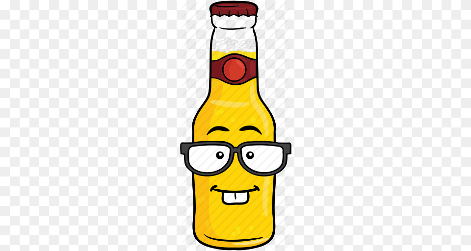 Alcohol Beer Bottle Brew Cartoon Emoji Icon, Beer Bottle, Beverage, Liquor, Lager Free Png