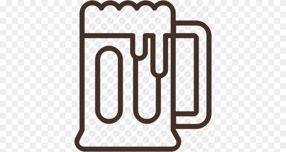 Alcohol Beer Drink Glass Mug Icon, Bus Stop, Gate, Outdoors, Cutlery Free Transparent Png