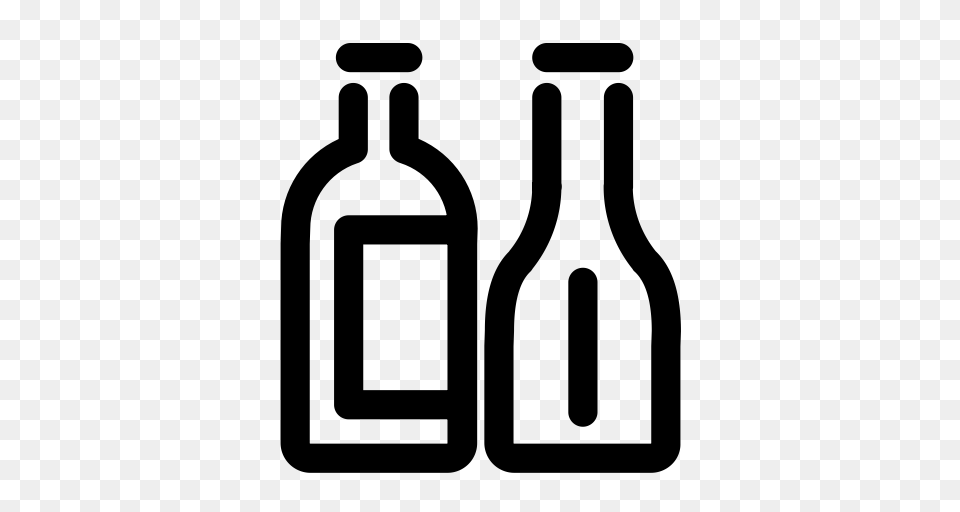 Alcohol Bottle Champagne Icon With And Vector Format, Gray Free Png