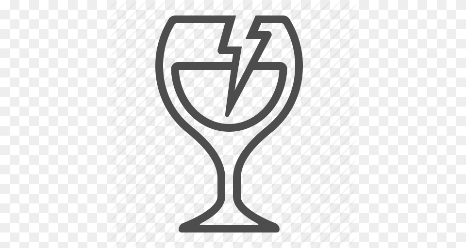 Alcohol Broken Crack Fragile Glass Wine Glass Icon, Goblet Free Png