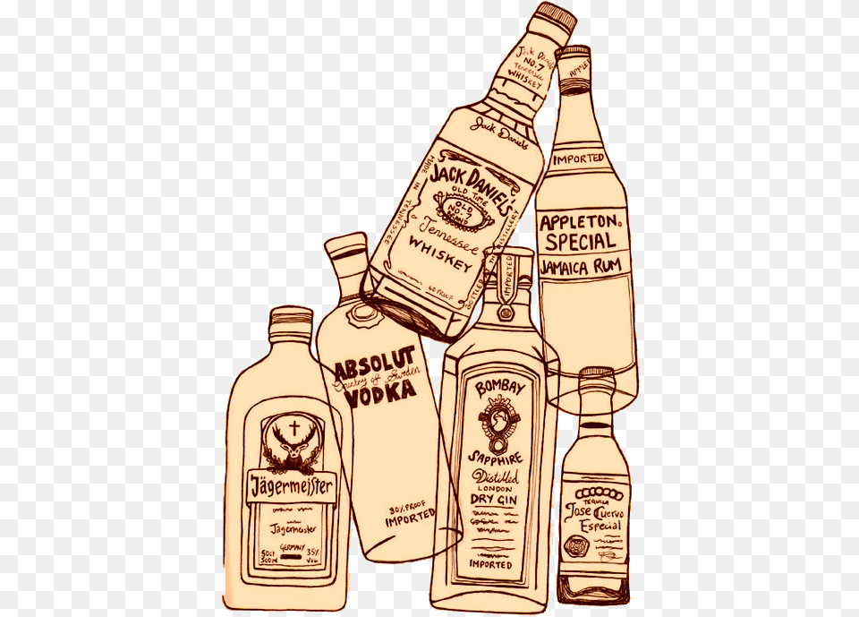 Alcohol Drawing Cool Drawings Of Alcohol, Bottle, Beverage, Liquor Free Png Download