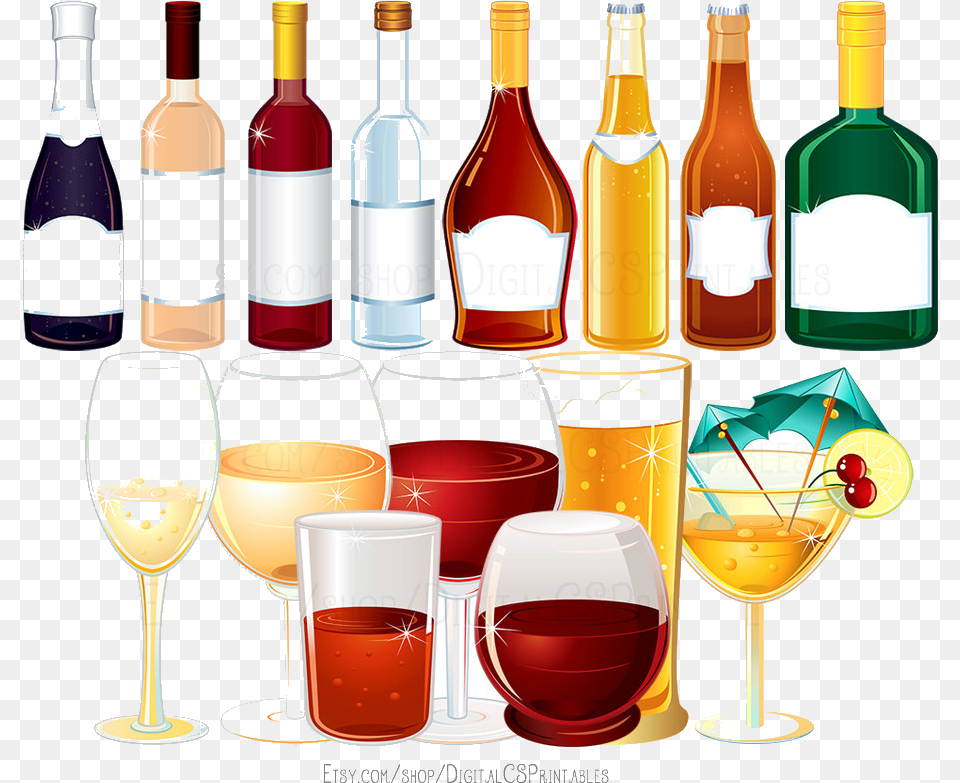 Alcohol Free Alcoholic Drinks Cliparts Clip Art Transparent Alcohol Clipart, Wine Bottle, Beverage, Bottle, Wine Png