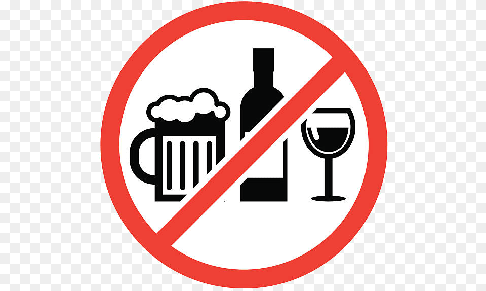 Alcohol No Clipart Clip Art Transparent Prohibido El Consumo De Alcohol, Sign, Symbol, Road Sign, Beverage Png Image