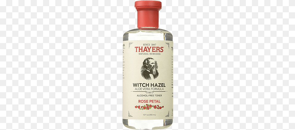 Alcohol Rose Petal Witch Hazel Toner Thayers Witch Hazel Aloe Vera Formula Organic Astringent, Bottle, Adult, Male, Man Png Image