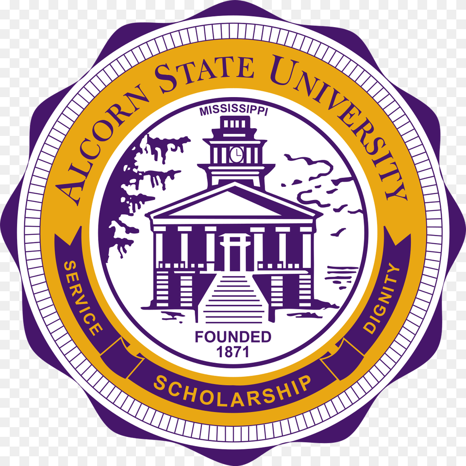 Alcorn State University Logo, Badge, Symbol, Emblem, Purple Free Png