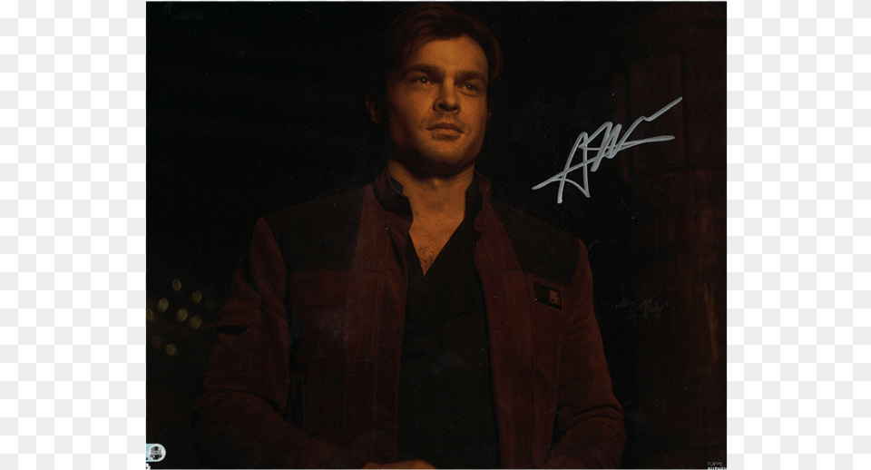Alden Ehrenreich As Han Solo Autographed In Silver Gentleman, Adult, Portrait, Photography, Person Png Image