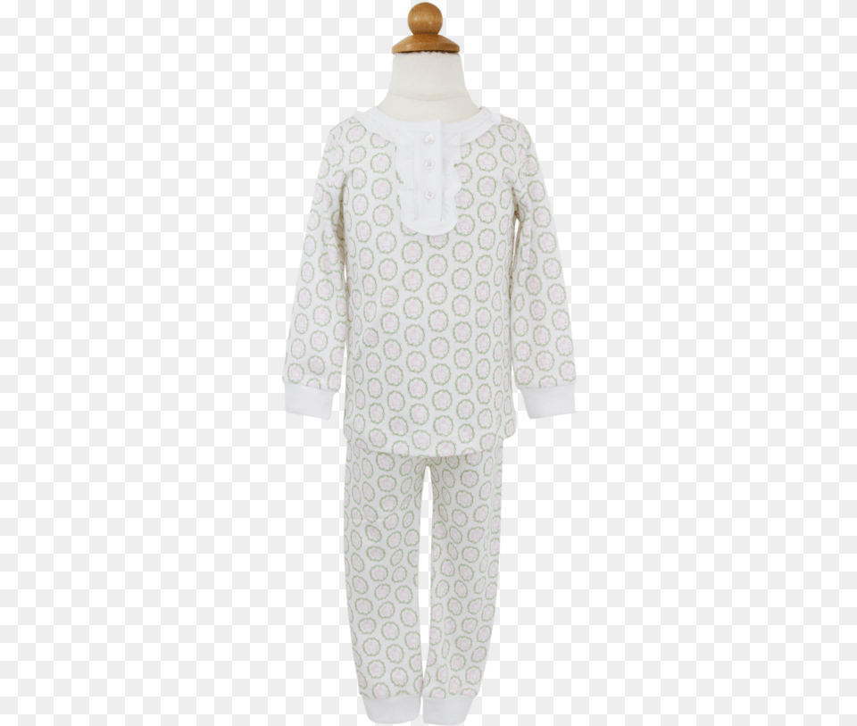 Alden Ruffled Button Placket Two Piece Pajama Set Pajamas, Person, Clothing Free Transparent Png