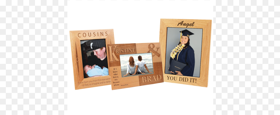 Alder Wood Photo Frame Custom 8quotx10 Alder Photo Frame Promotional Products, Photography, Graduation, Person, People Free Png