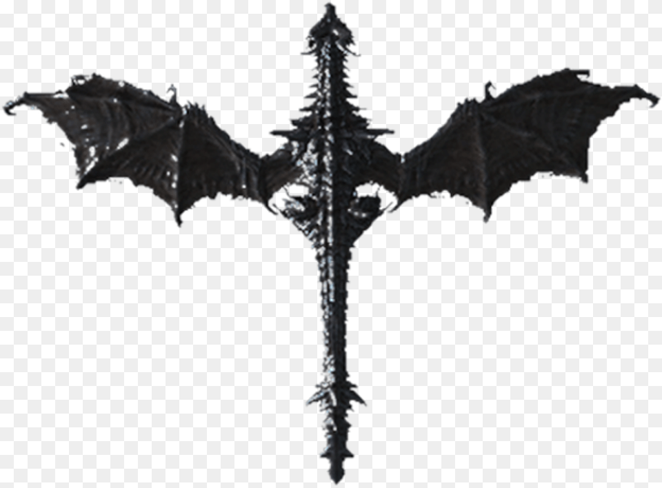 Alduin Drawing Black And White Dragon Drawing Top View, Animal, Lizard, Reptile, Blade Png